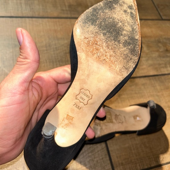 Tory Burch Black Crystal Bow Pointed-Toe Women's Heels Sz 7 1/2 - Picture 13 of 16